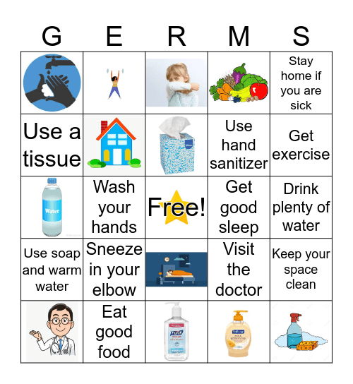 Keep Those Germs Away! Bingo Card