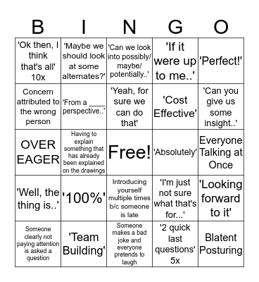 CONFERENCE CALL BINGO Card