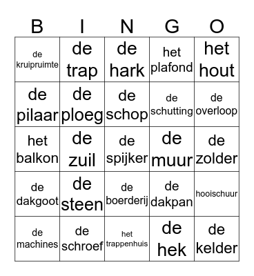 Groep 4  Bingo Card