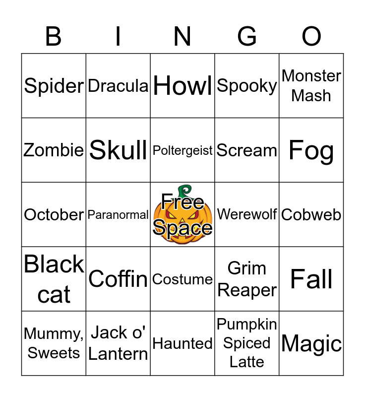 Halloween Bingo Card