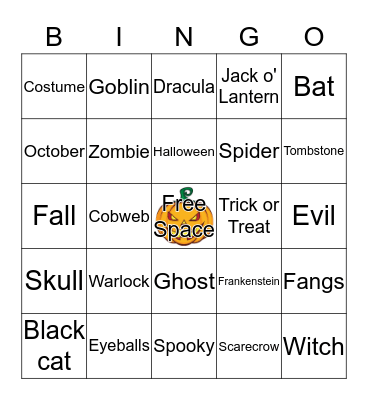 Halloween Bingo Card