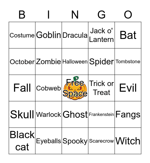 Halloween Bingo Card