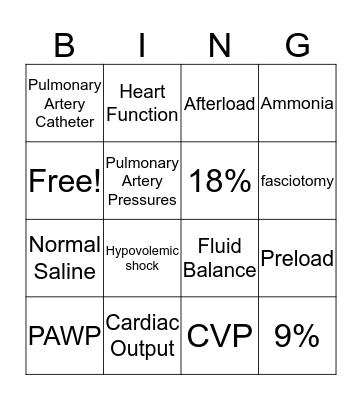 NSC 484 BINGO Card