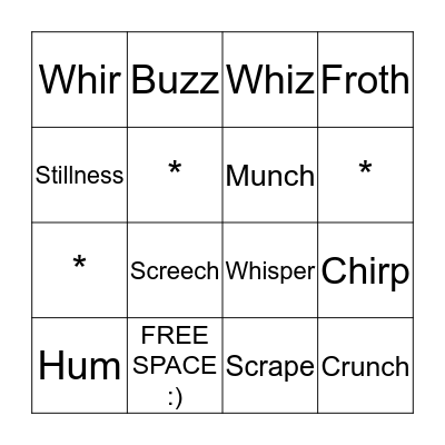 Word Wall Bingo! Bingo Card