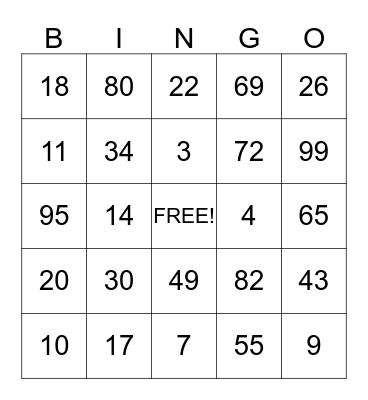 Amat's Family Bingo Card