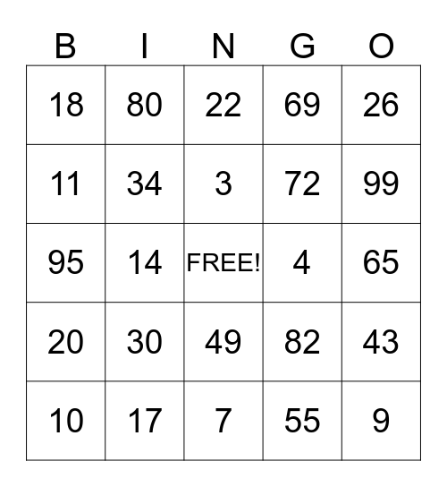 Amat's Family Bingo Card