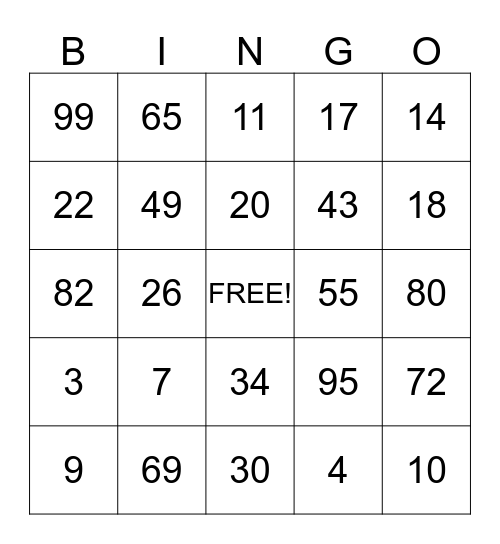 Amat's Family Bingo Card