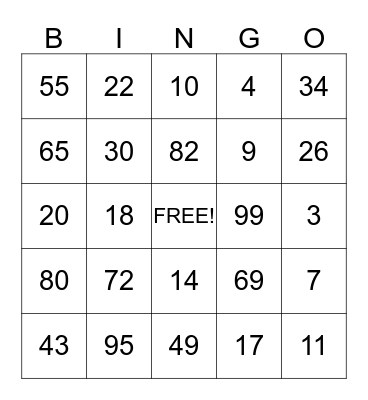 Amat's Family Bingo Card