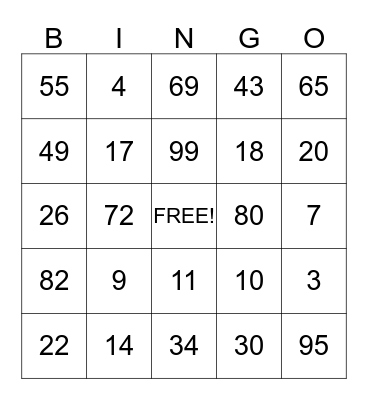 Amat's Family Bingo Card