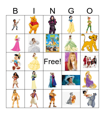Disney Movie Bingo  Bingo Card