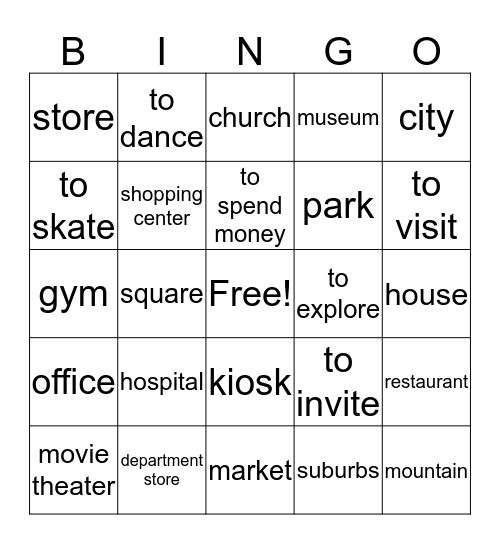 Unité 4 A Bingo Card