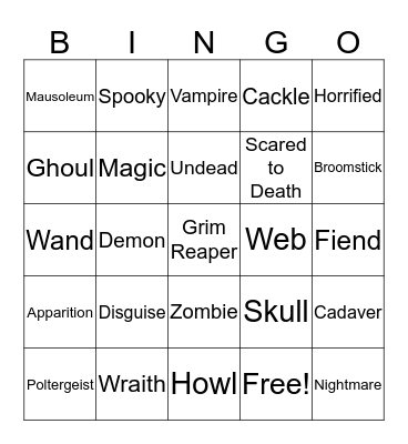 Halloween Bingo Card