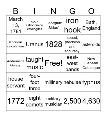 Hershel Bingo Card