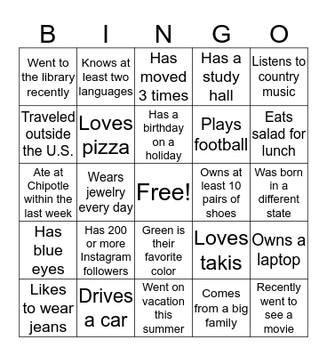 Bingo Card