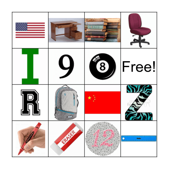 ENGLISH CORNER BINGO Card