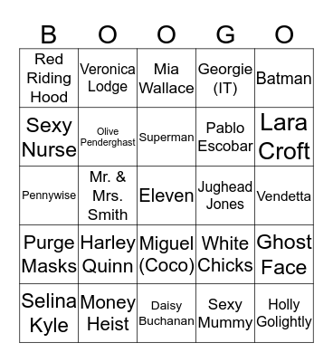BOOgo Bingo Card
