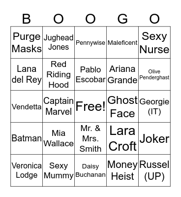BOOgo Bingo Card