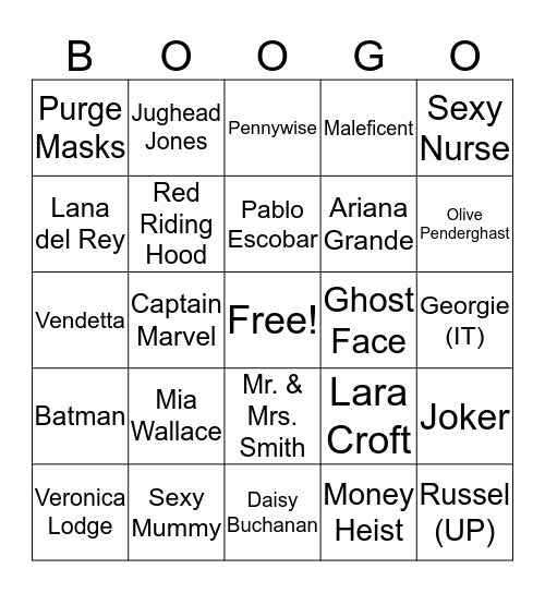 BOOgo Bingo Card