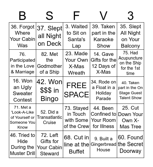HOLIDAY BINGO - HAVE YOU EVER Bingo Card