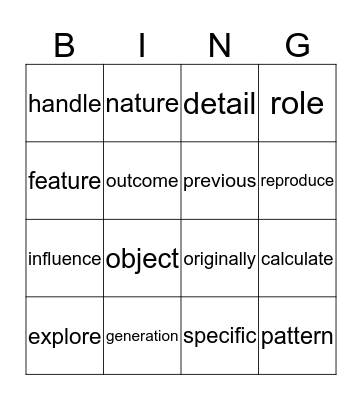 Unit 1B VTL (ENGU 120) Bingo Card