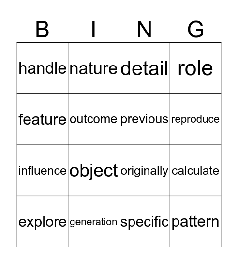 Unit 1B VTL (ENGU 120) Bingo Card