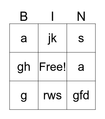 Halloween Bingo Card