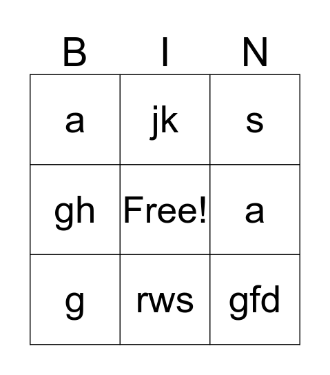 Halloween Bingo Card