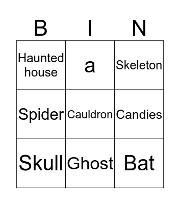 Halloween Bingo Card