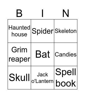 Halloween Bingo Card
