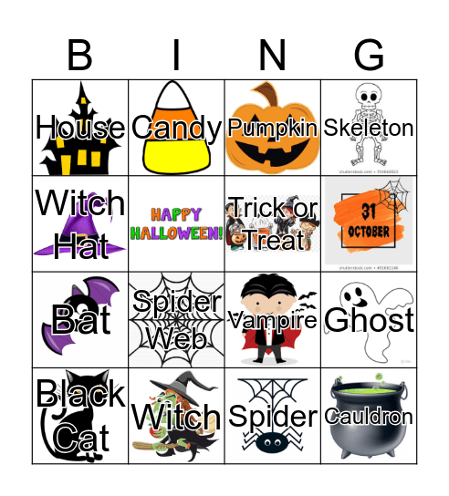 Halloween WH- Bingo Card