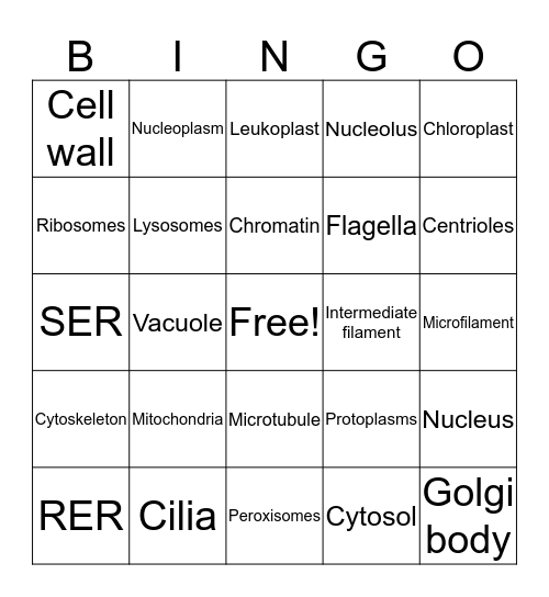 Cell bingo  Bingo Card