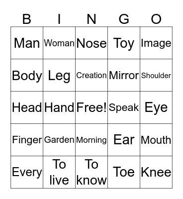 New Vocabulary p.24 Bingo Card
