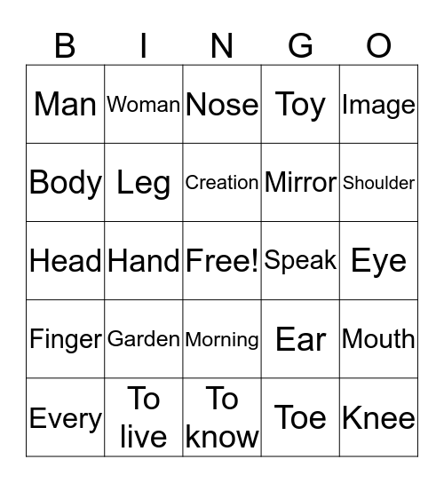 New Vocabulary p.24 Bingo Card