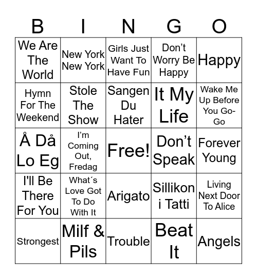 MUSIKK Bingo Card