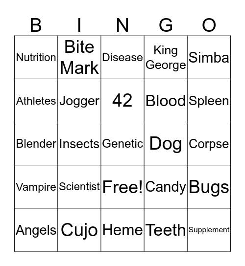 CSI - October 31st Bingo Card