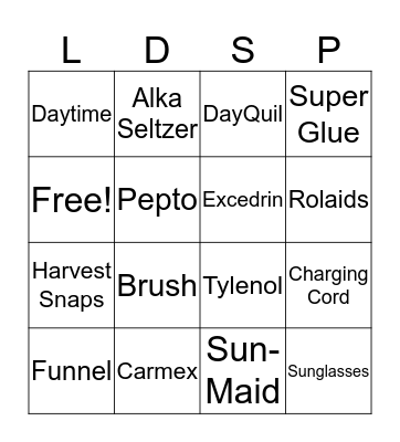 Lil' Drug Store Products & United Way! Bingo Card