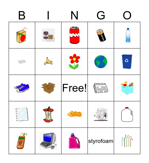 Recycle Bingo Card