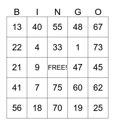 John's Bingo Card Bingo Card