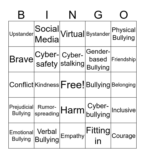 Take A Stand Bingo!  Bingo Card