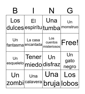¡Feliz Halloween! Bingo Card
