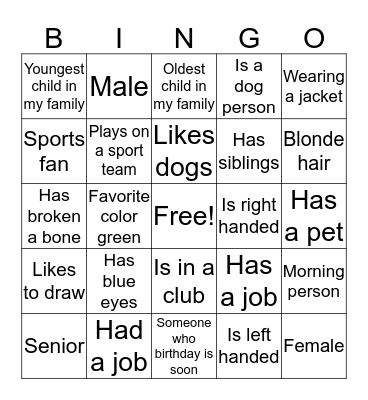 ICE BREAKER BINGO  Bingo Card