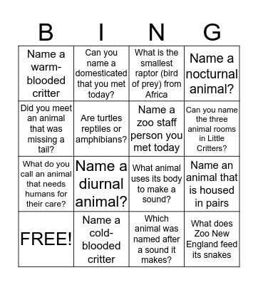 Little Critters meet some Rookies and Beasts! Bingo Card