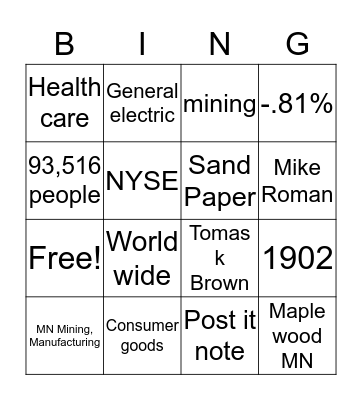3m Bingo Card