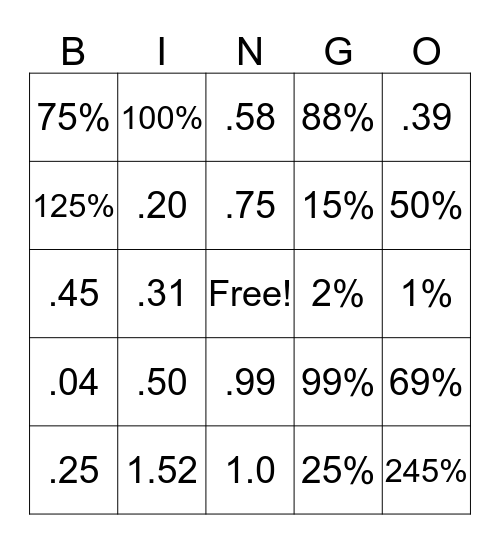 Halloween Math Bingo  Bingo Card