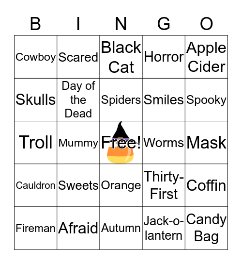 Halloween Bingo Card