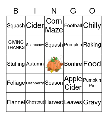 FALL Bingo Card