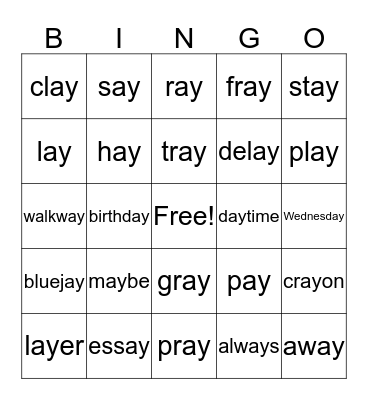 Ay Bingo Card