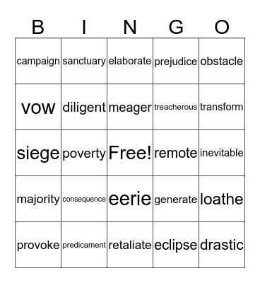 Flocabulary- Mandela is Free, Ballad of Ron, and John, & Big up Yourself Bingo Card