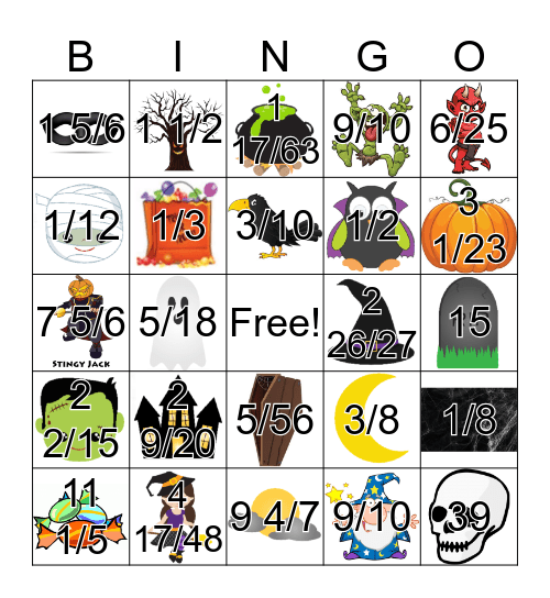 Halloween BINGO Card