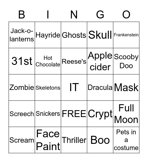 HALLOWEEN BINGO Card
